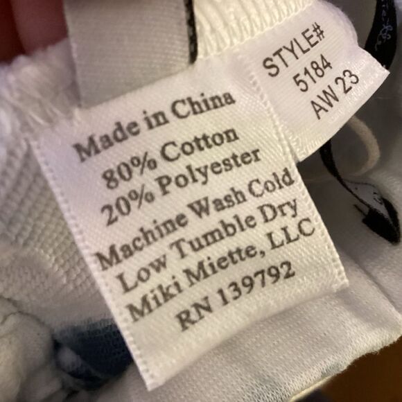 NWT. Miki Miette Brand Blue & White Sweatpants Baby Size 3 Months - Picture 7 of 8